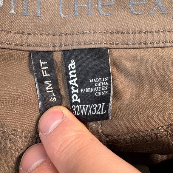 prAna Brion Slim Fit Pants Mens 32x31 Brown Stretch Hiking Outdoor - Picture 3 of 10